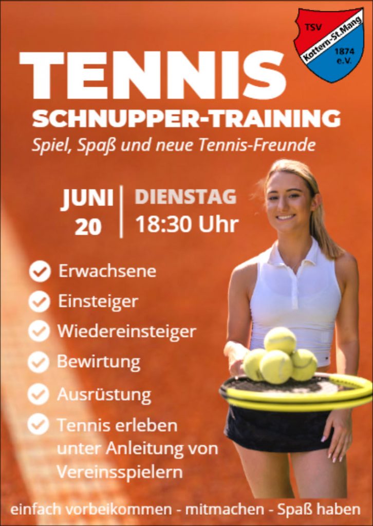 Tennis Schnuppertraining TSV Kottern Kempten Allgäu