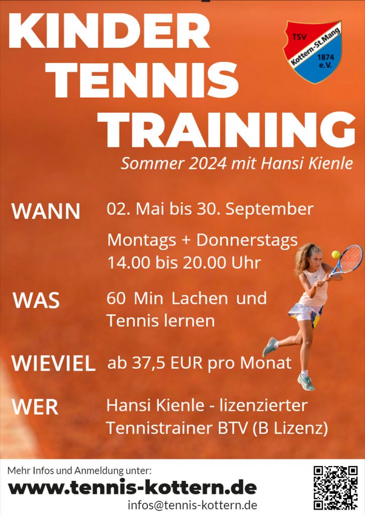 2024 03 29 Info Tennis Kinder Training TSV Kottern Tennis Sommer 2024